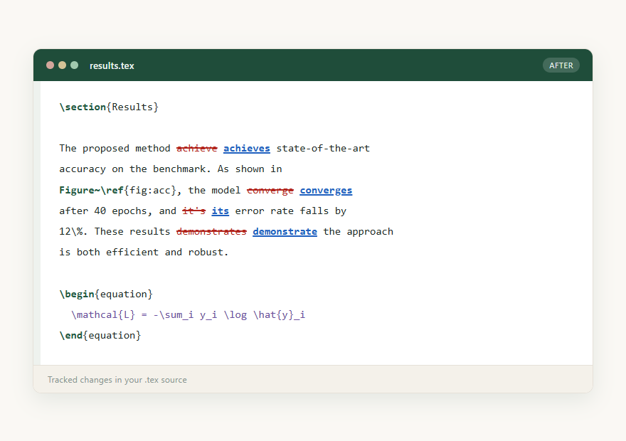 Edited document with tracked changes